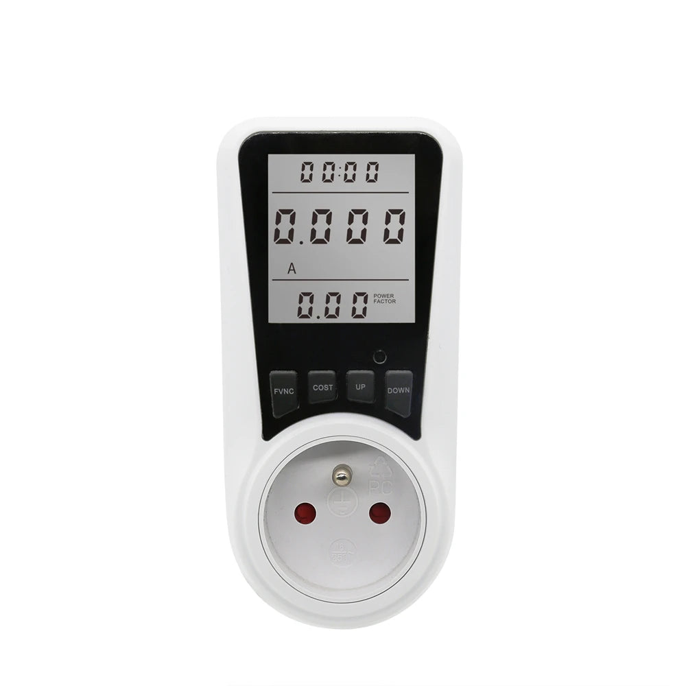 Digital Energy Meter Socket Wattmeter for Electricity Consumption Monitoring, EU US UK AU BR FR Plug-In Power Meter