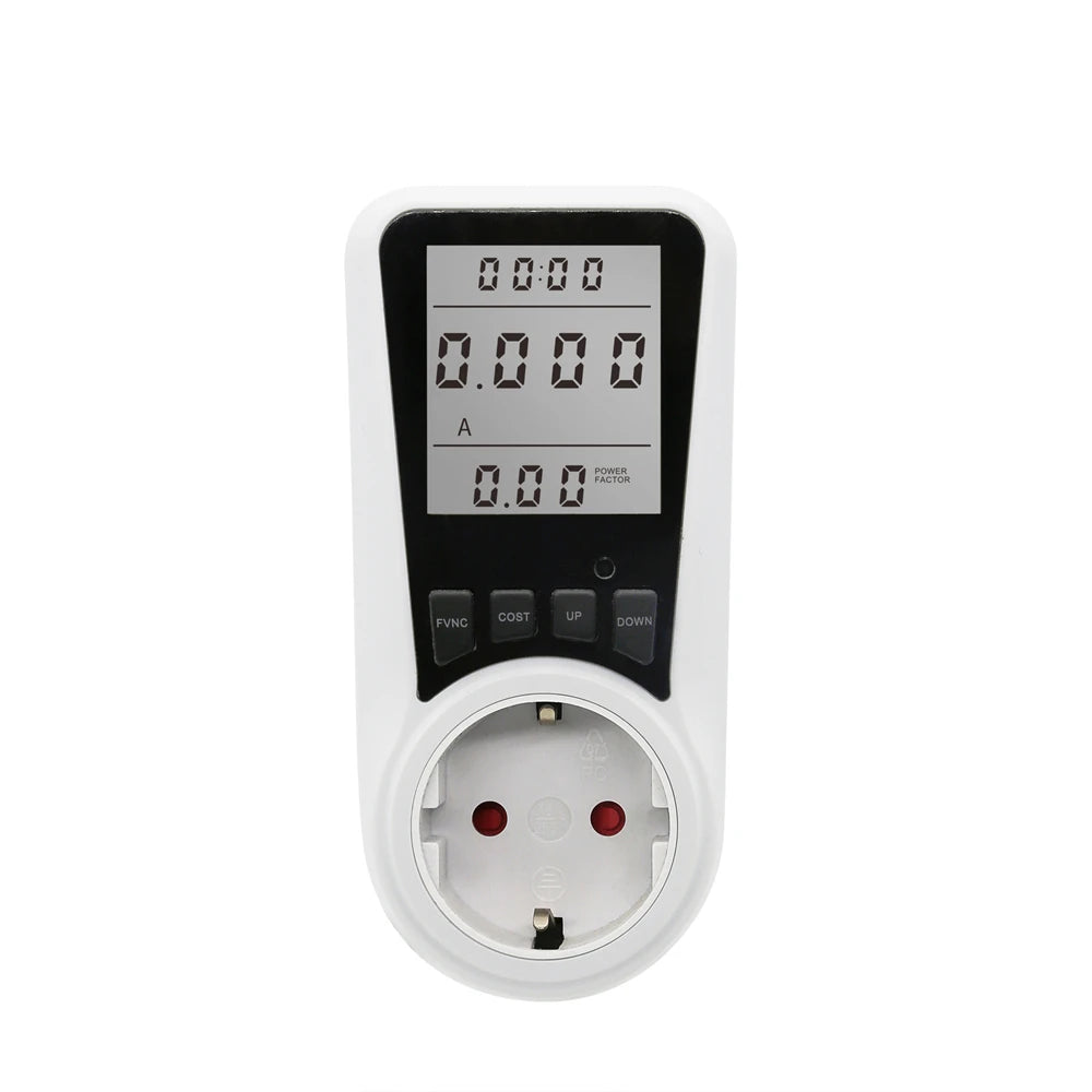 Digital Energy Meter Socket Wattmeter for Electricity Consumption Monitoring, EU US UK AU BR FR Plug-In Power Meter