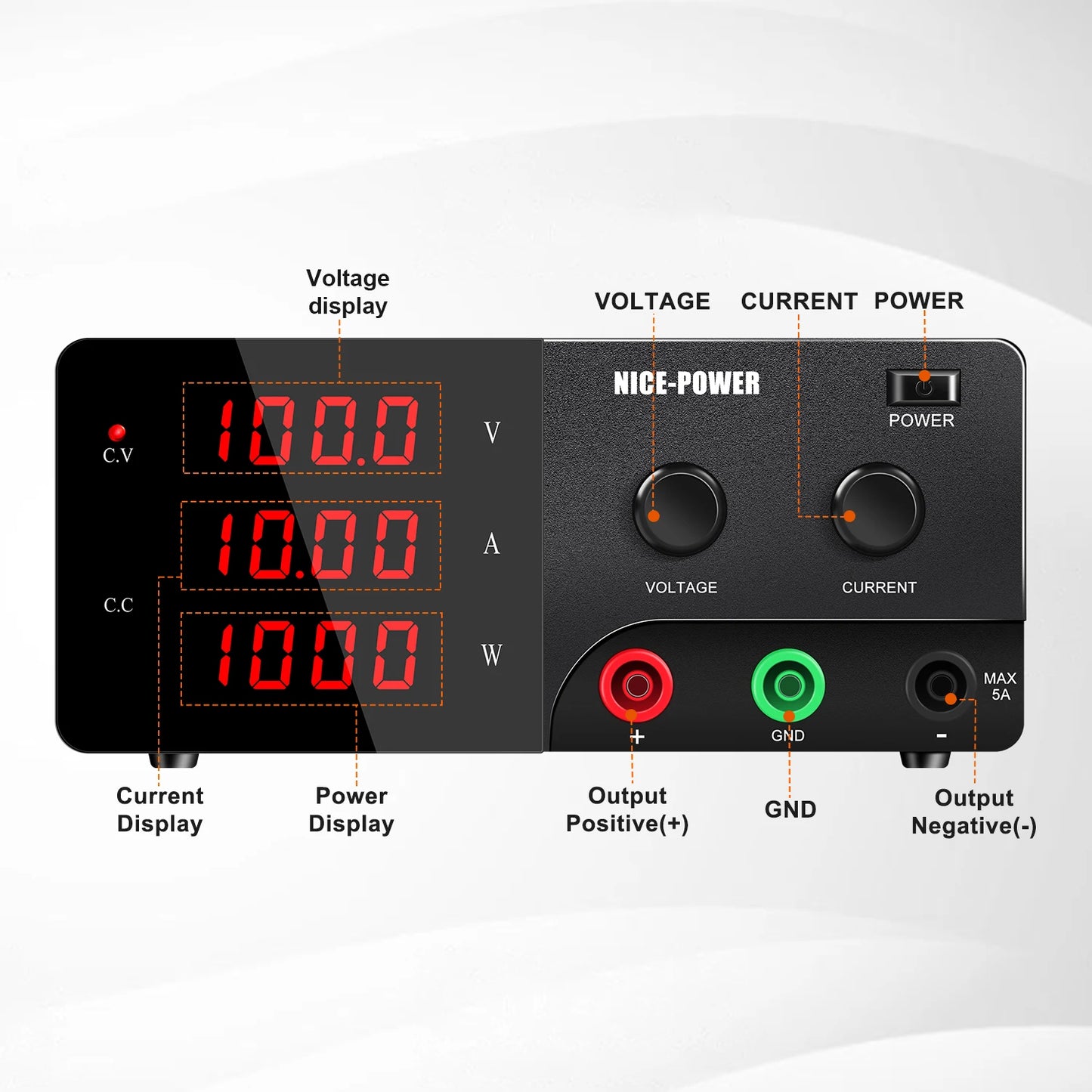 High Power Bench Power Supply Adjustable 120V 10A 100V 150V 200V 3A 5A 15V 20A 40A 60A 30V 20A 30A 60V20A 300W-1200W