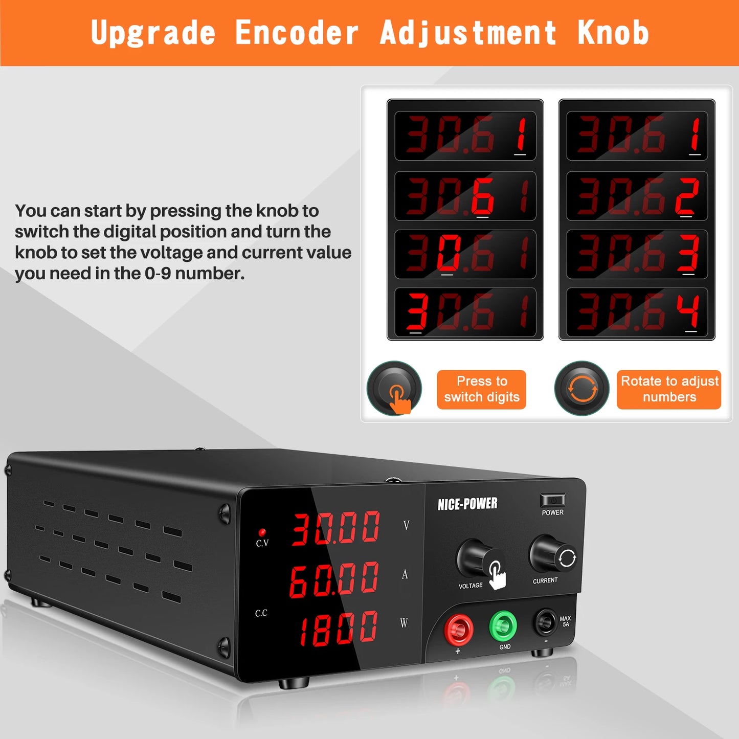 High Power Bench Power Supply Adjustable 120V 10A 100V 150V 200V 3A 5A 15V 20A 40A 60A 30V 20A 30A 60V20A 300W-1200W