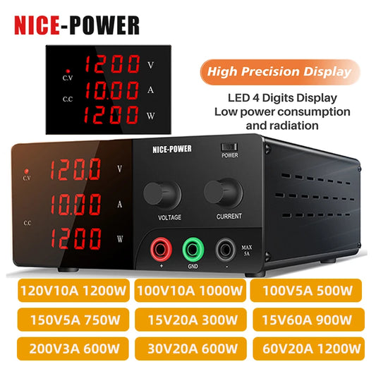 High Power Bench Power Supply Adjustable 120V 10A 100V 150V 200V 3A 5A 15V 20A 40A 60A 30V 20A 30A 60V20A 300W-1200W