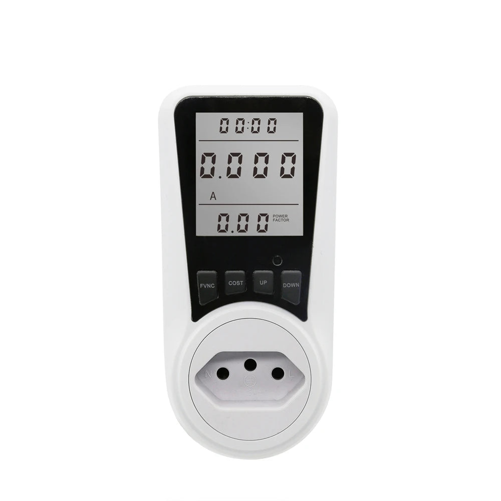 Digital Energy Meter Socket Wattmeter for Electricity Consumption Monitoring, EU US UK AU BR FR Plug-In Power Meter