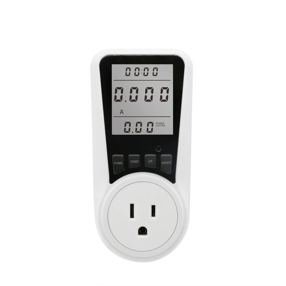 Digital Energy Meter Socket Wattmeter for Electricity Consumption Monitoring, EU US UK AU BR FR Plug-In Power Meter