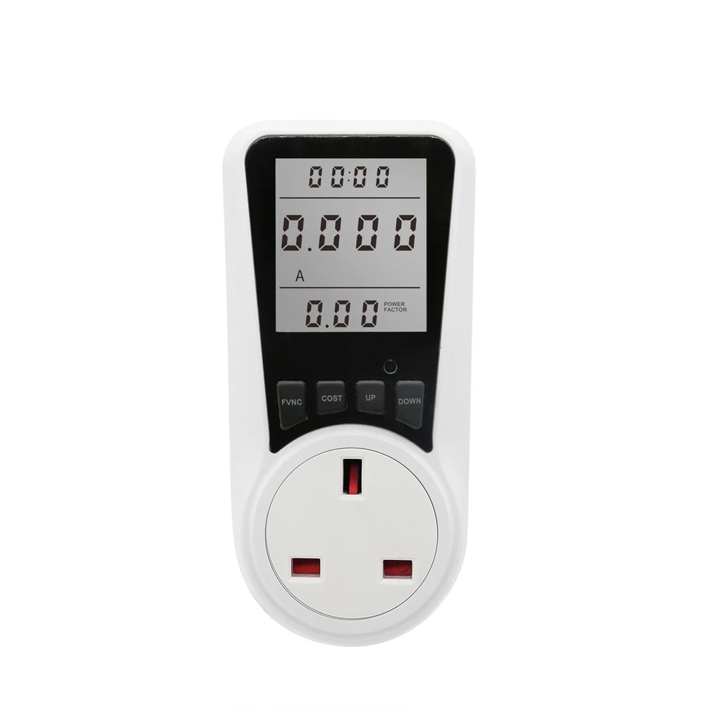Digital Energy Meter Socket Wattmeter for Electricity Consumption Monitoring, EU US UK AU BR FR Plug-In Power Meter