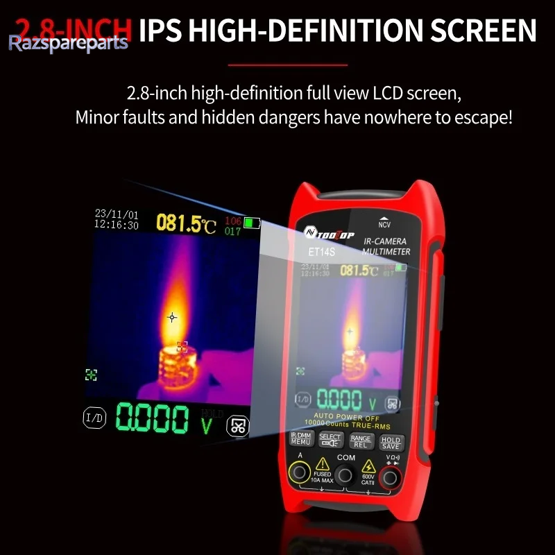 TOOLTOP ET14S 2.8Inch Thermal cam  AC/DC Current Voltage Multimeter ISR 240X240 IR Camera Pipeline Heating Electronic Inspect