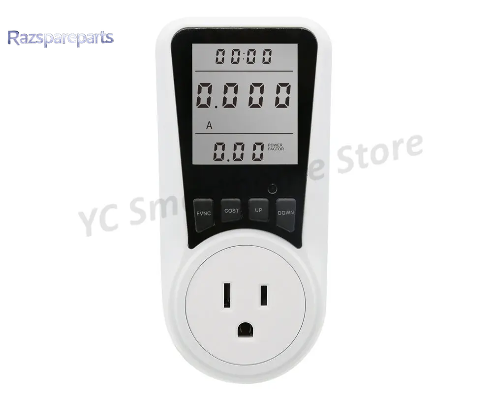 Digital Energy Meter Socket Wattmeter for Electricity Consumption Monitoring, EU US UK AU BR FR Plug-In Power Meter