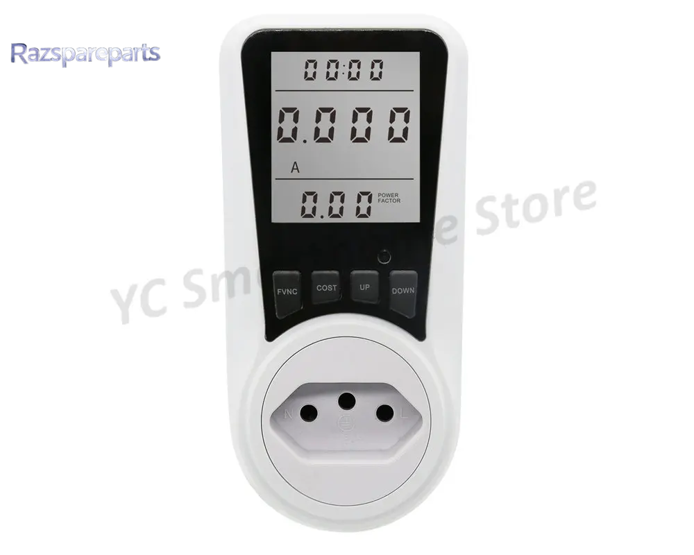 Digital Energy Meter Socket Wattmeter for Electricity Consumption Monitoring, EU US UK AU BR FR Plug-In Power Meter