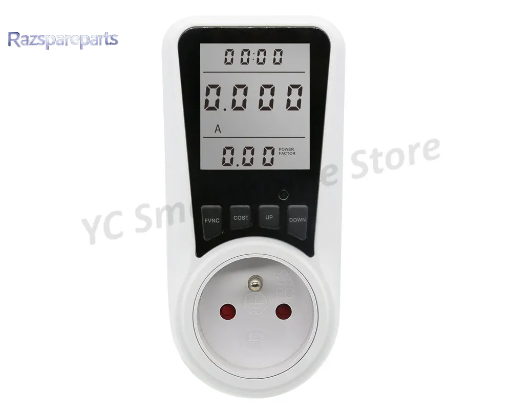 Digital Energy Meter Socket Wattmeter for Electricity Consumption Monitoring, EU US UK AU BR FR Plug-In Power Meter