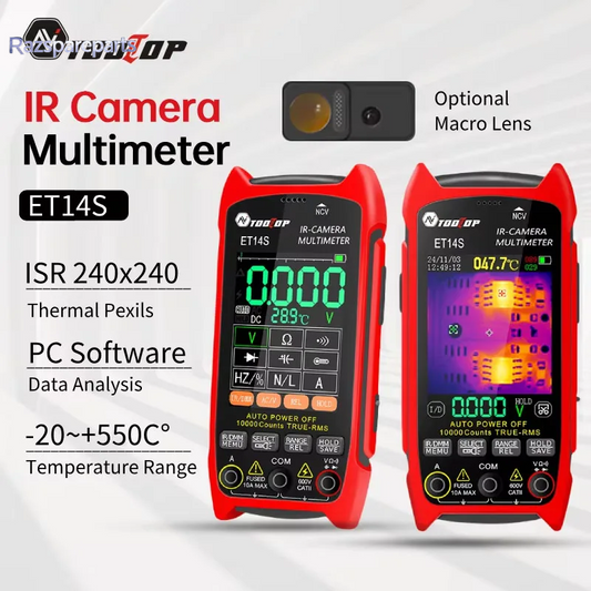 TOOLTOP ET14S 2.8Inch Thermal cam  AC/DC Current Voltage Multimeter ISR 240X240 IR Camera Pipeline Heating Electronic Inspect