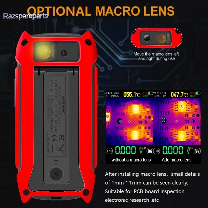 TOOLTOP ET14S 2.8Inch Thermal cam  AC/DC Current Voltage Multimeter ISR 240X240 IR Camera Pipeline Heating Electronic Inspect