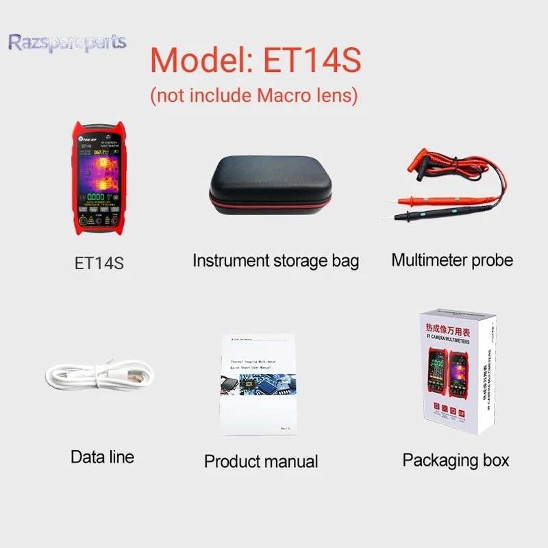 TOOLTOP ET14S 2.8Inch Thermal cam  AC/DC Current Voltage Multimeter ISR 240X240 IR Camera Pipeline Heating Electronic Inspect